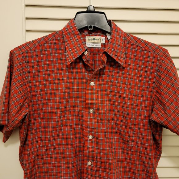 L.L. Bean Vintage Men's Plaid Shirt, Single Needle Stitching M 15-15.5 - Picture 2 of 6